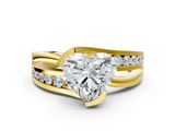 Yellow gold Heart Solitaire Channel-Set Split Shank Ring with Tension Prong Setting_12