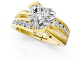 Yellow gold Heart Solitaire Channel-Set Split Shank Ring with Tension Prong Setting_13