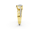 Yellow gold Heart Solitaire Channel-Set Split Shank Ring with Tension Prong Setting_14