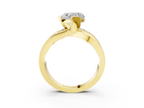Yellow gold Heart Solitaire Channel-Set Split Shank Ring with Tension Prong Setting_15