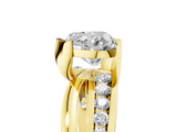 Yellow gold Heart Solitaire Channel-Set Split Shank Ring with Tension Prong Setting_17