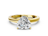 Yellow gold Heart Solitaire Diamond Engagement Ring with Four-Prong Setting on a Classic Band_4