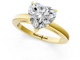 Yellow gold Heart Solitaire Diamond Engagement Ring with Four-Prong Setting on a Classic Band_5