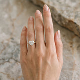 Yellow gold Heart Solitaire Diamond Engagement Ring with Pavé Band and Six-Prong Setting_12