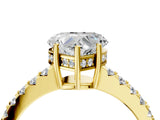 Yellow gold Heart Solitaire Diamond Engagement Ring with Pavé Band and Six-Prong Setting_31