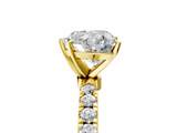 Yellow gold Heart Solitaire Diamond Pavé Band with Four-Prong Setting_51