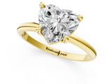 Yellow gold Heart Solitaire Diamond Ring with 4-Prong Setting on a Classic Band_4