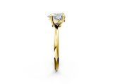 Yellow gold Heart Solitaire Diamond Ring with 4-Prong Setting on a Classic Band_5