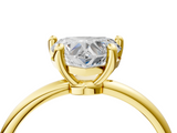 Yellow gold Heart Solitaire Diamond Ring with 4-Prong Setting on a Classic Band_7
