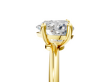 Yellow gold Heart Solitaire Diamond Ring with 4-Prong Setting on a Classic Band_8