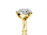 Yellow gold Heart Solitaire Diamond Ring with Bamboo Band and Four-Prong Setting_52