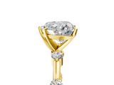 Yellow gold Heart Solitaire Diamond Ring with Bezel Set Side Stones and Prong Setting_9