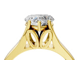 Yellow gold Heart Solitaire Diamond Ring with Cathedral Band and Four-Prong Setting_70