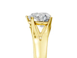 Yellow gold Heart Solitaire Diamond Ring with Cathedral Band and Four-Prong Setting_71