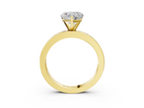 Yellow gold Heart Solitaire Diamond Ring with Channel-Set Baguette Band and Four-Prong Setting_78
