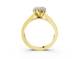 Yellow gold Heart Solitaire Diamond Ring with Channel-Set Band and Four-Prong Setting_7