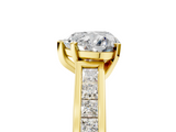 Yellow gold Heart Solitaire Diamond Ring with Channel-Set Band and Four-Prong Setting_9