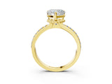 Yellow gold Heart Solitaire Diamond Ring with Channel Set Band and Six-Prong Setting_50
