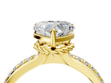 Yellow gold Heart Solitaire Diamond Ring with Channel Set Band and Six-Prong Setting_51