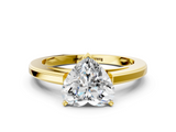 Yellow gold Heart Solitaire Diamond Ring with Four-Prong Setting and Classic Band_4