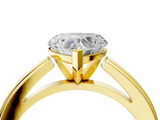 Yellow gold Heart Solitaire Diamond Ring with Four-Prong Setting and Classic Band_8