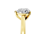 Yellow gold Heart Solitaire Diamond Ring with Four-Prong Setting and Classic Band_9