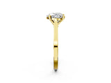 Yellow gold Heart Solitaire Diamond Ring with Four-Prong Setting and Tapered Band 3