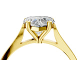 Yellow gold Heart Solitaire Diamond Ring with Four-Prong Setting and Tapered Band 5