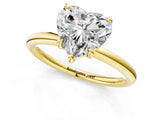 Yellow gold Heart Solitaire Diamond Ring with Four-Prong Setting on a Plain Band_21