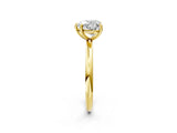 Yellow gold Heart Solitaire Diamond Ring with Four-Prong Setting on a Plain Band_22