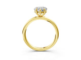 Yellow gold Heart Solitaire Diamond Ring with Four-Prong Setting on a Plain Band_23