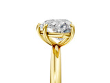 Yellow gold Heart Solitaire Diamond Ring with Four-Prong Setting on a Plain Band_25