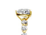 Yellow gold Heart Solitaire Diamond Ring with Pave Band and Four-Prong Setting_271