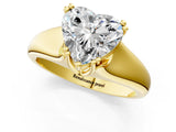 Yellow gold Heart Solitaire Diamond Ring with Six-Prong Cathedral Setting_33