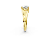 Yellow gold Heart Solitaire Diamond Ring with Six-Prong Cathedral Setting_34
