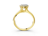 Yellow gold Heart Solitaire Diamond Ring with Six-Prong Cathedral Setting_35
