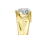 Yellow gold Heart Solitaire Diamond Ring with Six-Prong Cathedral Setting_37