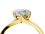 Yellow gold Heart Solitaire Diamond Ring with Six-Prong Setting and Tapered Band_29