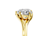 Yellow gold Heart Solitaire Diamond Ring with Six-Prong Setting and Tapered Band_30
