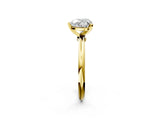 Yellow gold Heart Solitaire Diamond Ring with Six-Prong Setting on a Classic Band 2