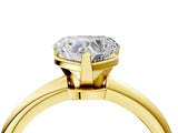 Yellow gold Heart Solitaire Diamond Ring with Six-Prong Setting on a Classic Band 4