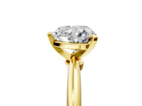 Yellow gold Heart Solitaire Diamond Ring with Six-Prong Setting on a Classic Band 5