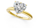 Yellow gold Heart Solitaire Diamond Ring with Six-Prong Setting on a Classic Band_4