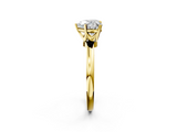 Yellow gold Heart Solitaire Diamond Ring with Six-Prong Setting on a Classic Band_5