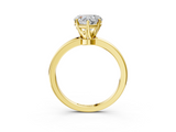 Yellow gold Heart Solitaire Diamond Ring with Six-Prong Setting on a Classic Band_6
