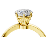Yellow gold Heart Solitaire Diamond Ring with Six-Prong Setting on a Classic Band_7