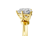 Yellow gold Heart Solitaire Diamond Ring with Six-Prong Setting on a Classic Band_8