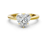 Yellow gold Heart Solitaire Diamond Ring with Split Shank and Four-Prong Setting_12