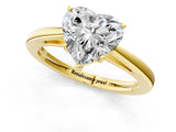 Yellow gold Heart Solitaire Diamond Ring with Split Shank and Four-Prong Setting_13