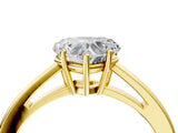 Yellow gold Heart Solitaire Diamond Ring with Split Shank and Four-Prong Setting_16
